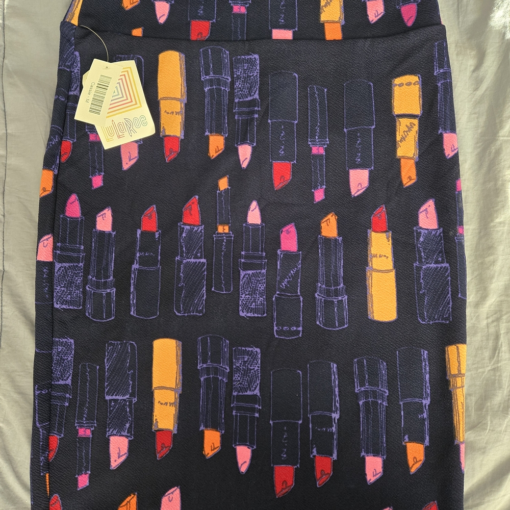 LuLaRoe Pink and Red Pencil Skirt Knee-Length Cocktail